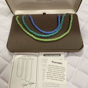 Nolan Miller Glamour Collection Trio Necklace Set - Blue, Green, and Teal